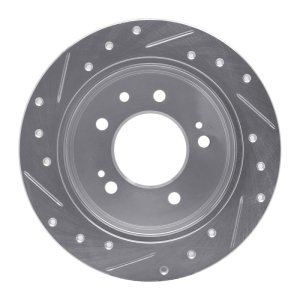 Hyundai Elantra Brake Rotor (1) - Rear Right - R1 Concepts - Drilled & Slotted - Silver - `07-`10
